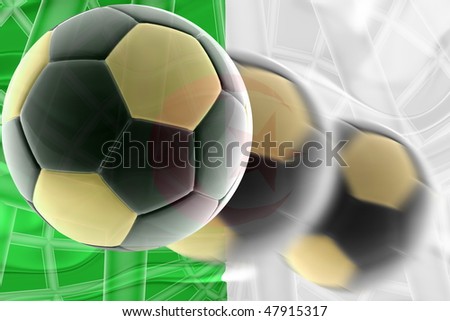 Flag of Algeria, national country symbol illustration wavy sports soccer football