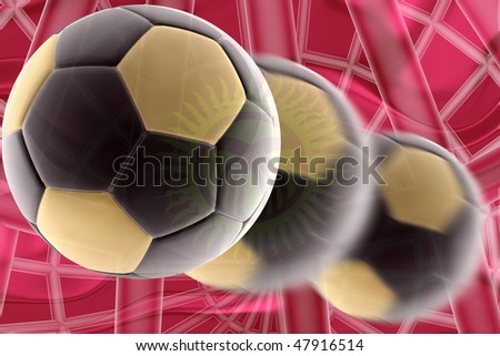 Flag of Kyrgyzstan, national country symbol illustration wavy sports soccer football