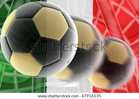 Flag of Italy, national country symbol illustration wavy sports soccer football