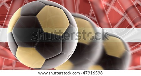 Flag of Latvia, national country symbol illustration wavy sports soccer football
