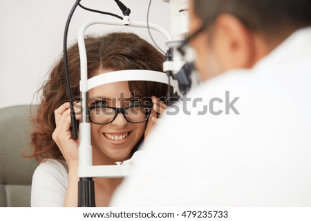 young woman take care of her eyes 