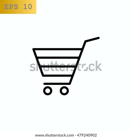  shopping cart icon flat.
