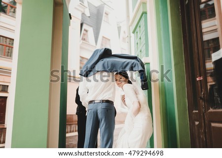 the groom and his wife decided to go for a walk
