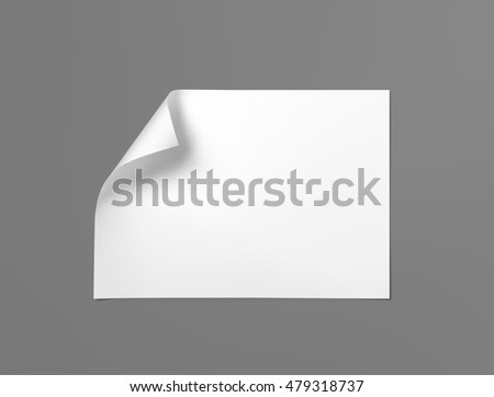 Real photo, blank letterhead, flyer, poster isolated on grey to replace your design. With clipping path, isolated, changeable background. 3D rendering.