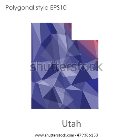 Utah state map in geometric polygonal,mosaic style.Abstract gems triangle,modern design background. Vector illustration EPS10