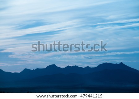 Mountain silhouette at dawn
