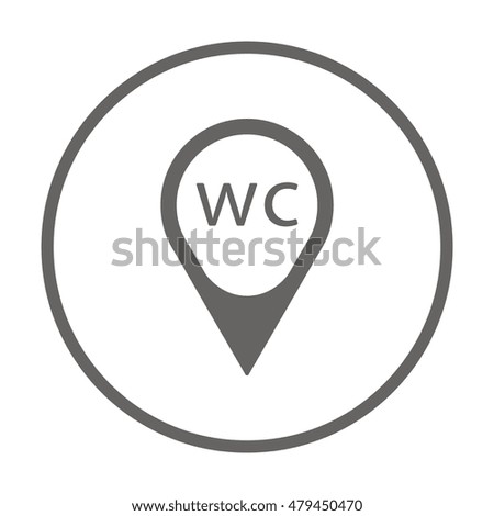 WC sign icon,vector. Flat design.