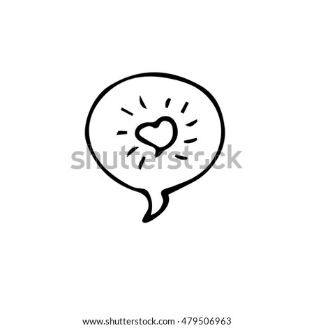 Vector cartoon hand drawn speech and thought communication bubble. Isolated. outline. doodle. 