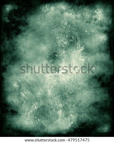 Beautiful blue abstract vintage grunge background with faded central area for your text or picture, scratched background with frame