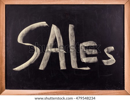 sales word  on blackboard