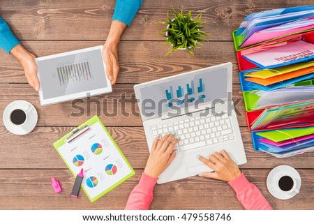 Man and woman working together on business project