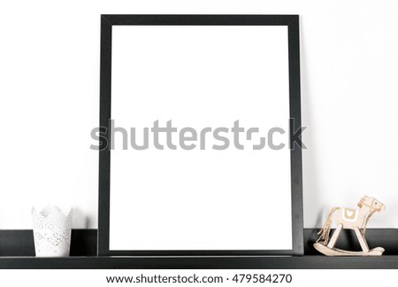 Mock up poster frame in home, interior background