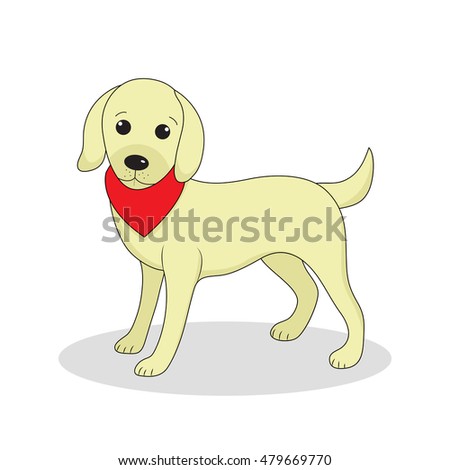 Labrador, cute dog. Cute white puppy. Isolated on white background. Vector illustration