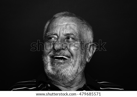 Close up of a laughing old man