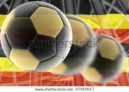Flag of Uganda, national country symbol illustration wavy sports soccer football