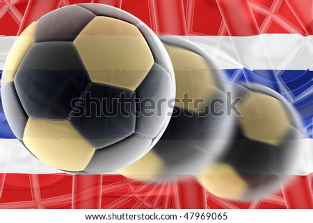 Flag of Thailand, national country symbol illustration wavy sports soccer football