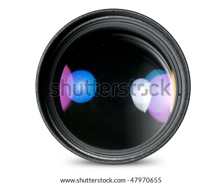 Digital camera lens isolated on white