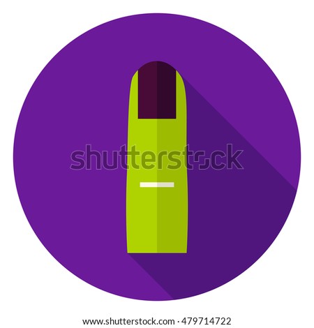 Scary Finger Circle Icon. Flat Design Vector Illustration with Long Shadow. Happy Halloween Symbol.