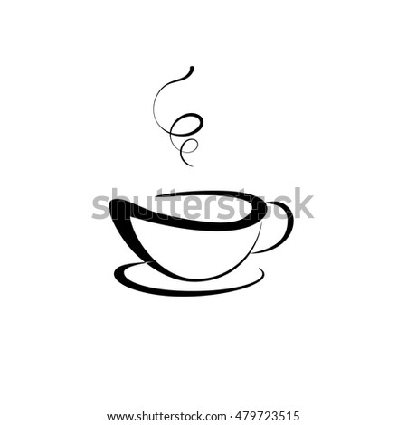 Coffee or tea cup sign vector illustration, coffee icon