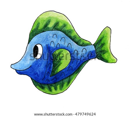Handmade illustration of a fish