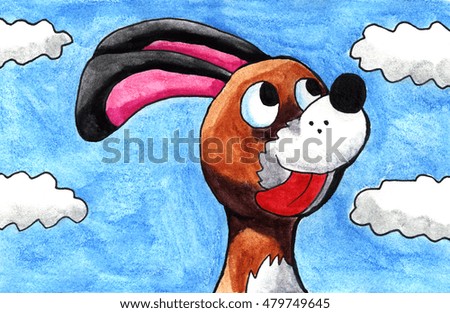 Handmade illustration of a dog