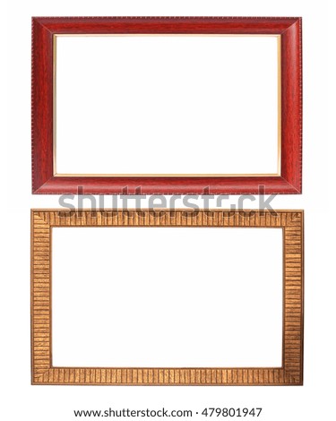 Classic wooden frame isolated on white background