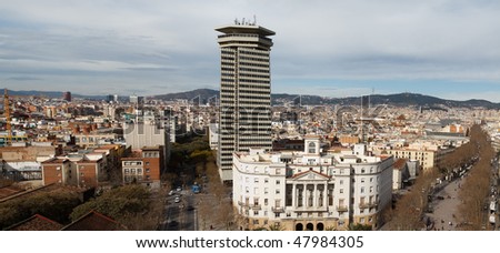 Barcelona cityscape aerial view from Colom - 2 photos used