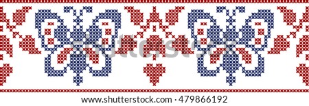 Embroidered pattern on transparent background