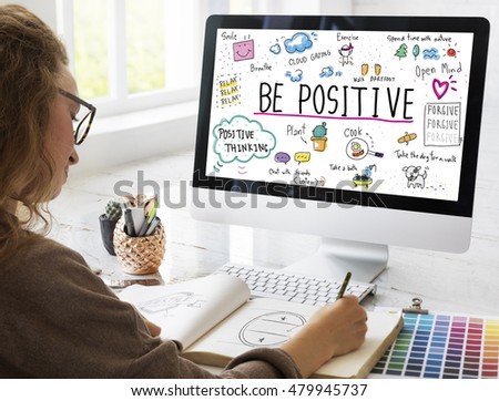 Positivity Message Cartoon Illustrations Concept