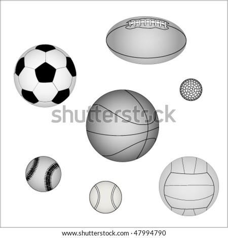 The vector image of sports balls