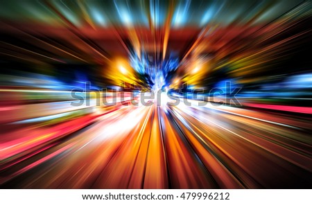 Abstract background of high speed traveling in city