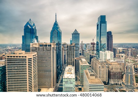 Downtown skyline of Philadelphia USA