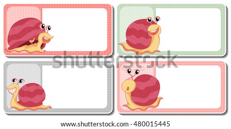 Label design with snails illustration