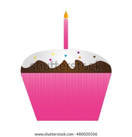 delicious cupcake sweet pastry vector illustration design