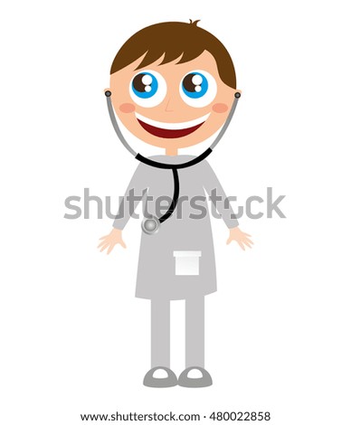 doctor medicine character funny vector illustration design
