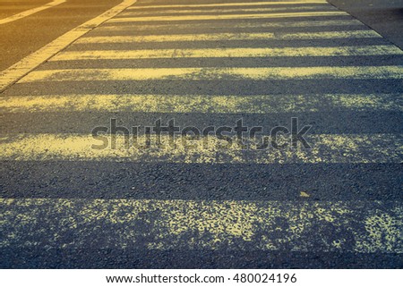 Zebra crossing road ( Filtered image processed vintage effect. )
