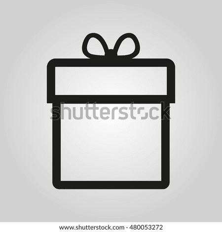 Gift box icon. Present symbol. Flat  illustration