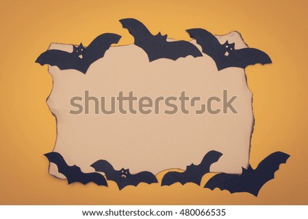 Halloween background. bat out of paper