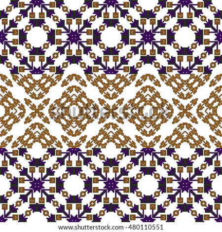 abstract pattern with embroidery ornament. sample for embroidery. vector illustration. for design, textile