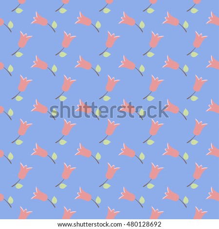 Tiny cute flower, floral vector pattern background