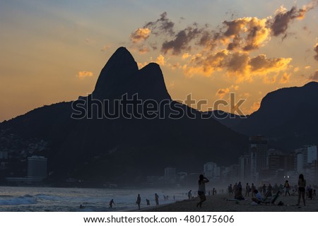 Ipanema Sunset in Rio de Janeiro.