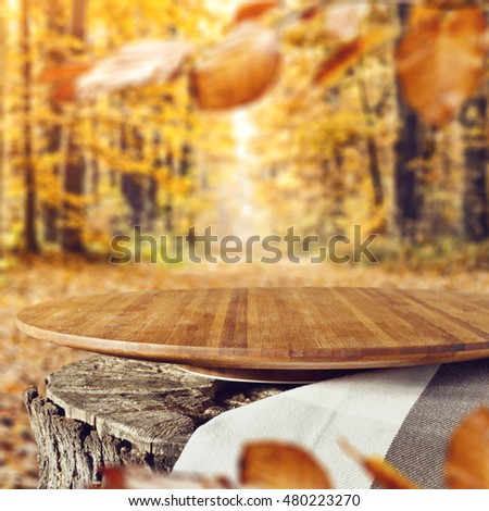 golden autumn forest background and free space for your promotional product 
