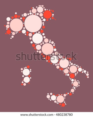italy map shape vector design by color point