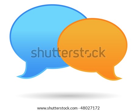 two color speak bubbles in vector mode