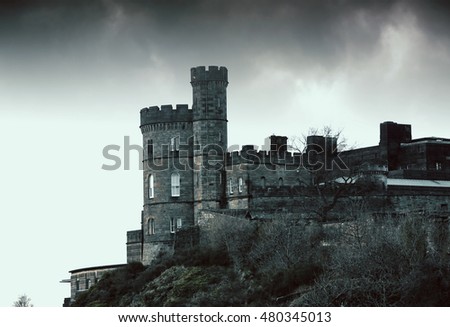 Castle on the rock - horror picture