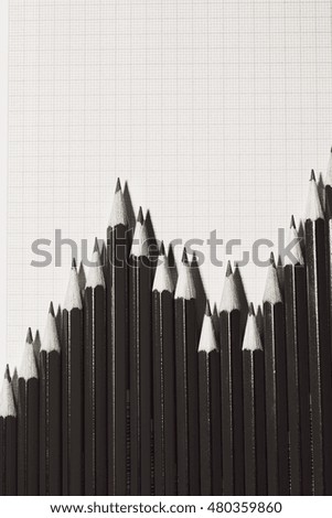 Black and White Pencils on Graph Paper