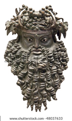 Dionysus mask (Greek god of vine) Royalty-Free Stock Photo #48037633
