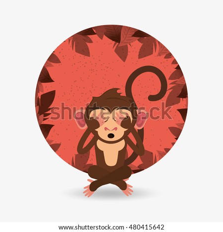 jungle monkey cartoon emblem
