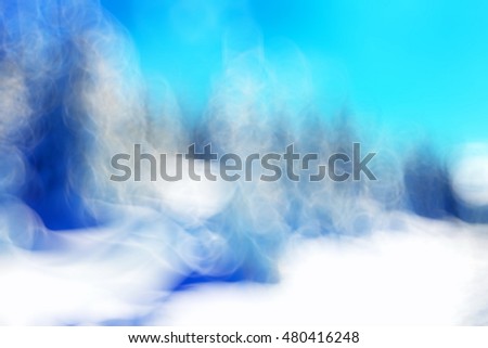 Beautiful snowy landscape and Blur effect. Blur background