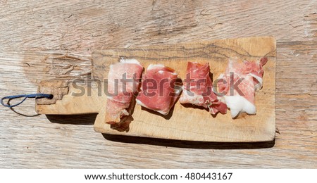 Platter of sliced meat